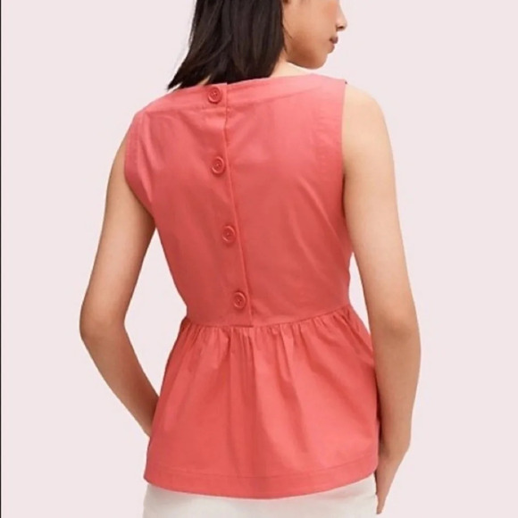 Kate Spade Shore Thing Button Back Peplum Top - Picture 3 of 9